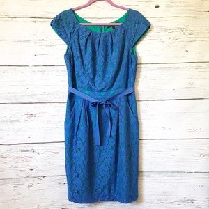 BCBG Max Azria Blue Lace Dress Size 10